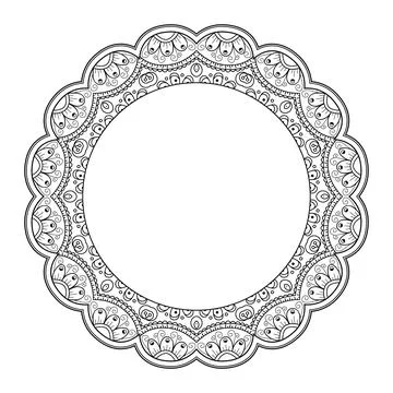 Mandala round ornament pattern. Ornamental frame, abstract background. Vintag Stock Illustration