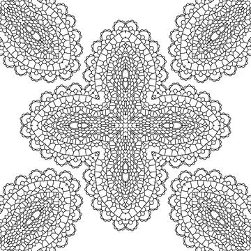 Mandala. Round Ornament Pattern. Vintage black and white decorative elements 库存插图