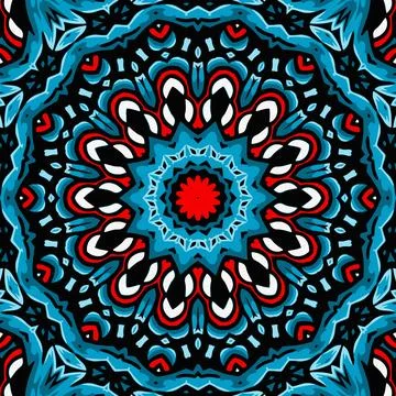 Mandala round ornament seamless pattern, ethnic floral pattern, vintage dec.. Stock Illustration