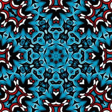 Mandala round ornament seamless pattern, ethnic floral pattern, vintage dec.. Stock Illustration