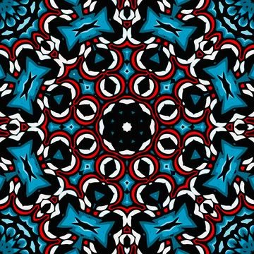 Mandala round ornament seamless pattern, ethnic floral pattern, vintage dec.. Stock Illustration