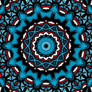 Mandala round ornament seamless pattern, ethnic floral pattern, vintage dec.. Stock Illustration