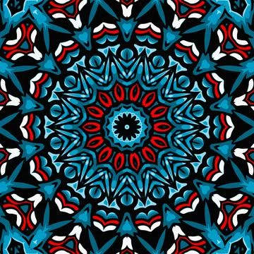 Mandala round ornament seamless pattern, ethnic floral pattern, vintage dec.. Stock Illustration