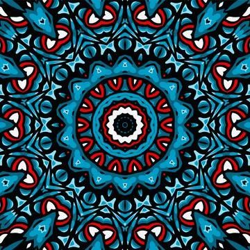 Mandala round ornament seamless pattern, ethnic floral pattern, vintage dec.. Stock Illustration