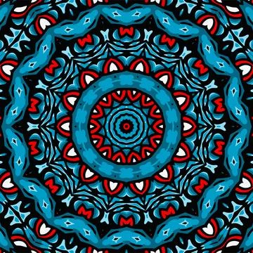 Mandala round ornament seamless pattern, ethnic floral pattern, vintage dec.. Stock Illustration
