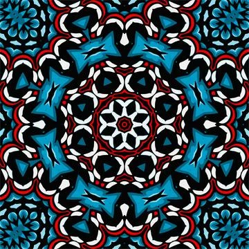 Mandala round ornament seamless pattern, ethnic floral pattern, vintage dec.. Stock Illustration