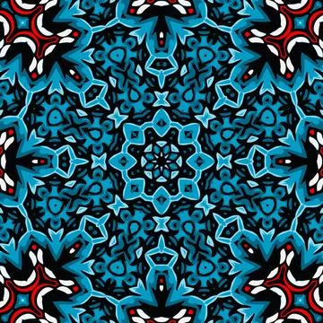 Mandala round ornament seamless pattern, ethnic floral pattern, vintage dec.. Stock Illustration