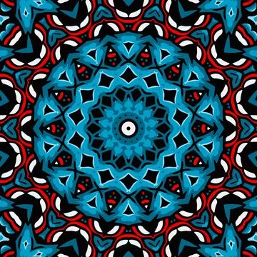 Mandala round ornament seamless pattern, ethnic floral pattern, vintage dec.. Stock Illustration