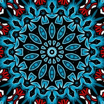 Mandala round ornament seamless pattern, ethnic floral pattern, vintage dec.. Stock Illustration