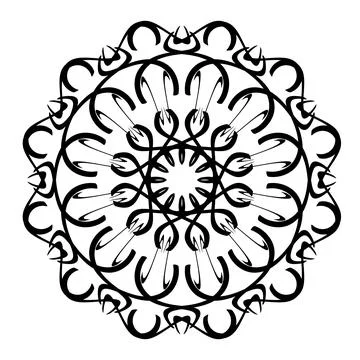 Mandala round pattern for coloring book. Decorative ornament. Anti-stress d.. Stock Illustration