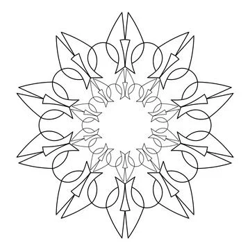 Mandala round pattern for coloring book. Decorative ornament. Anti-stress d.. Stock Illustration