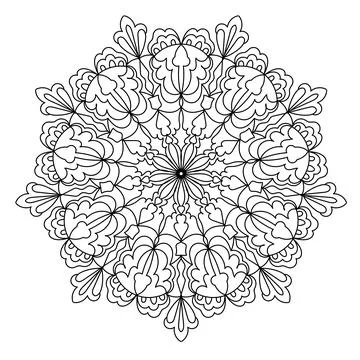 Mandala round pattern for coloring book. Decorative ornament. Anti-stress d.. Stock Illustration
