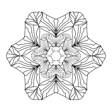Mandala round pattern for coloring book. Decorative ornament. Anti-stress d.. Stock Illustration