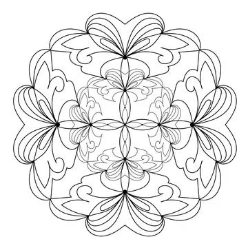Mandala round pattern for coloring book. Decorative ornament. Anti-stress d.. Stock Illustration