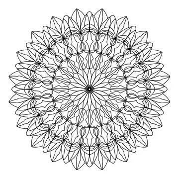 Mandala round pattern for coloring book. Decorative ornament. Anti-stress d.. Stock Illustration