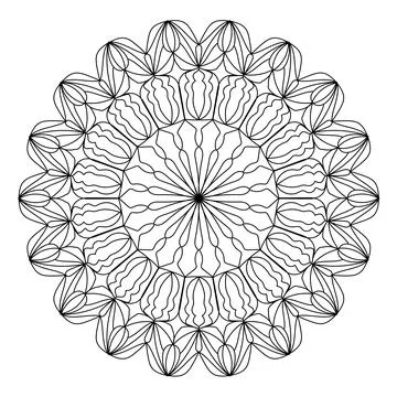 Mandala round pattern for coloring book. Decorative ornament. Anti-stress d.. Stock Illustration