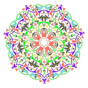 Mandala round pattern. Vintage decorative culture background Illustrazione stock