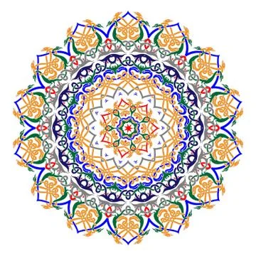 Mandala round pattern. Vintage decorative culture background 스톡 일러스트