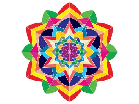 Mandala rounded geometric pattern Illustrazione stock