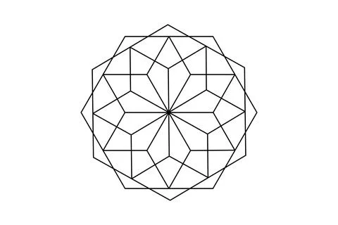 Mandala of sacred ancient geometry. Vector symbols and elements. Alchemy logo Stockillustratie