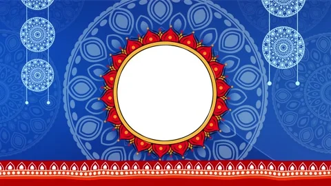 Mandala Seamless loops with border design for your digital screen background Stock Footage 287015377