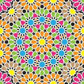 Mandala seamless pattern background, elegant abstract floral ornament textu.. Ilustração Stock