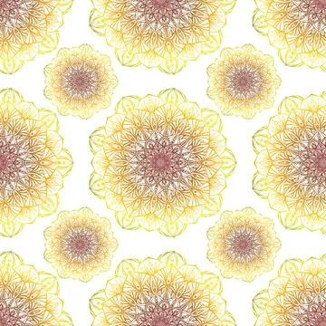 Mandala seamless pattern on background. Stock Illustration