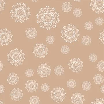 Mandala seamless pattern on a colored background Illustrazione stock