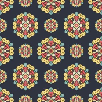 Mandala seamless pattern design Stock Illustration