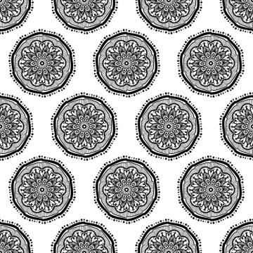 Mandala Seamless Pattern Stock Illustration