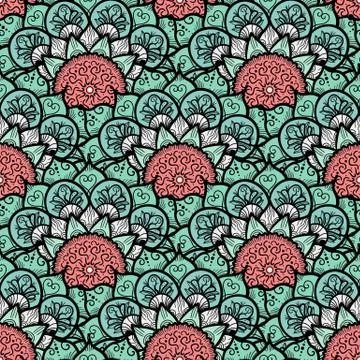 Mandala Seamless Pattern Stock Illustration