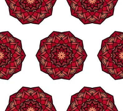 Mandala Seamless Pattern Stock Illustration