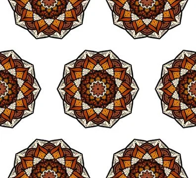 Mandala Seamless Pattern Stock Illustration