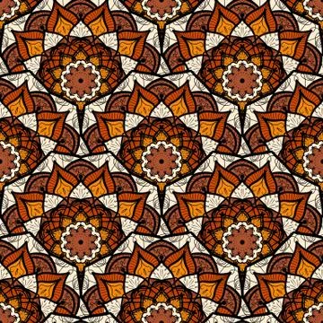 Mandala Seamless Pattern Stock Illustration