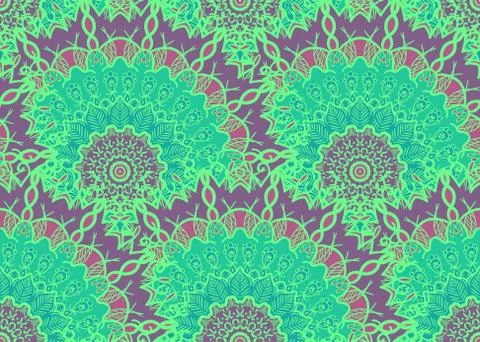Mandala Seamless Pattern Stock Illustration