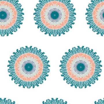 Mandala Seamless Pattern Stock Illustration
