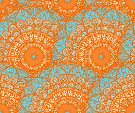 Mandala Seamless Pattern Stock Illustration