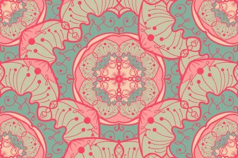 Mandala Seamless Pattern Stock Illustration