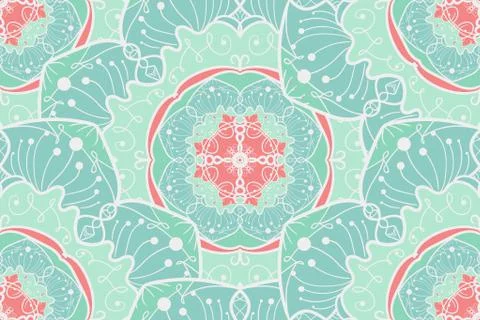 Mandala Seamless Pattern Stock Illustration