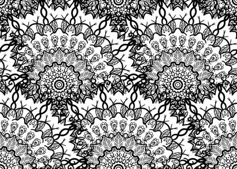 Mandala Seamless Pattern Stock Illustration