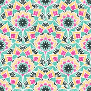 Mandala Seamless Pattern Stock Illustration