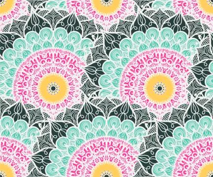 Mandala Seamless Pattern Stock Illustration