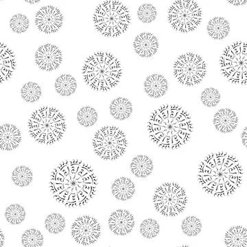 Mandala seamless pattern on white background. Stock Illustration