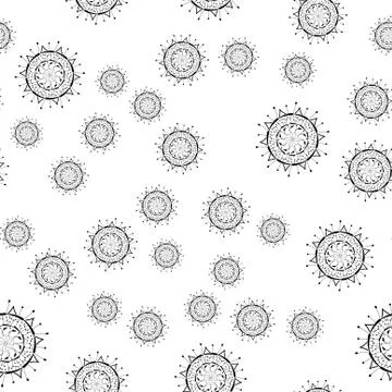 Mandala seamless pattern on white background. Stock Illustration