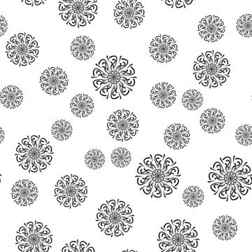 Mandala seamless pattern on white background. Stock Illustration