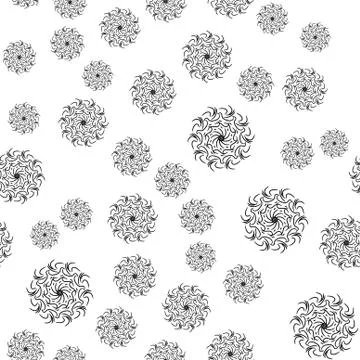 Mandala seamless pattern on white background. Stock Illustration