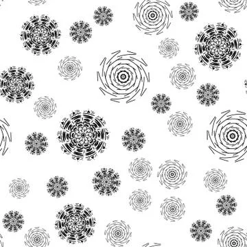Mandala seamless pattern on white background. Illustrazione stock