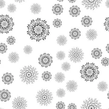 Mandala seamless pattern on white background. Stock Illustration