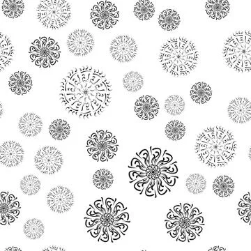 Mandala seamless pattern on white background. Illustrazione stock