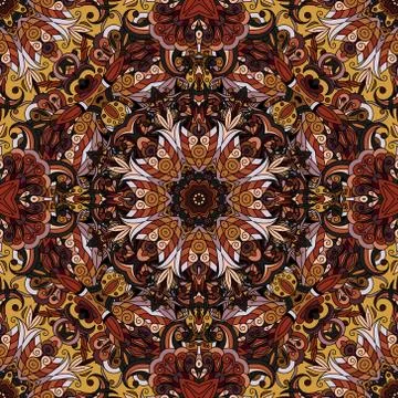 Mandala  seamless  pattern.Vintage vector decorative ornament.Hand drawn Stock Illustration